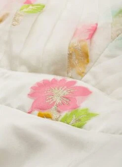 Off White Pleated Yoke Organza Dress After Six Wear 11 Off White Pleated Yoke Organza Dress After Six Wear -Indo Clothing Shop Off White Pleated Yoke Organza Dress DRBS02110893 rrc1