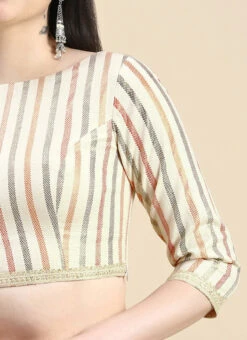 Off White Printed Cotton Blouse Festive Wear 14 Off White Printed Cotton Blouse Festive Wear -Indo Clothing Shop Off White Printed Cotton Blouse BLBS02210829 rrc3