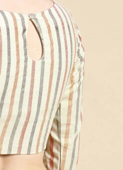 Off White Printed Cotton Blouse Festive Wear 15 Off White Printed Cotton Blouse Festive Wear -Indo Clothing Shop Off White Printed Cotton Blouse BLBS02210829 rrc4