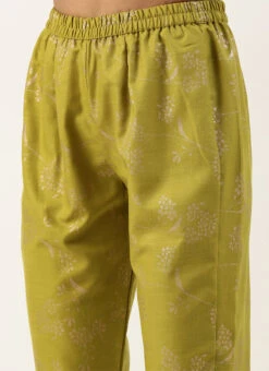 Olive Green Rayon Foil Print Kurta Set After Six Wear -Indo Clothing Shop Olive Green Rayon Foil Print Kurta Set KSBS02211256 rrc3