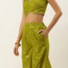 Bottom From Olive Green Rayon Foil Printed Co Ord Set After Six Wear