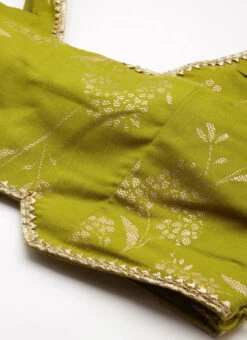 Bottom From Olive Green Rayon Foil Printed Co Ord Set After Six Wear -Indo Clothing Shop Olive Green Rayon Foil Printed Co ord Set IWBS02211126 rrc1