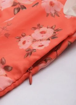Orange N Off White Printed Dress Festive Wear -Indo Clothing Shop Orange N Off White Printed Dress DRBS02303892 rrc3