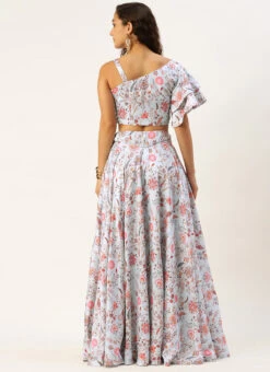 Skirt From Pale Blue Lily Art Silk Printed Skirt Set After Six Wear 11 Skirt From Pale Blue Lily Art Silk Printed Skirt Set After Six Wear -Indo Clothing Shop Pale Blue Lily Art Silk Printed Skirt Set IWBS02302383 b