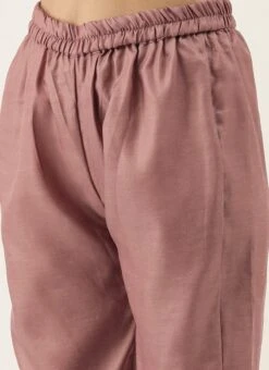 Pale Mauve Satin Boat Neck N Straight Pant Suit Festive Wear -Indo Clothing Shop Pale Mauve Satin Boat Neck N Straight Pant Suit KSBS02009865 rrc2