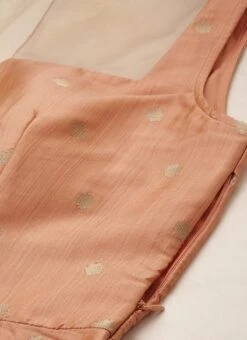 Peach Art Silk Jacquard Dress Festive Wear 11 Peach Art Silk Jacquard Dress Festive Wear -Indo Clothing Shop Peach Art Silk Jacquard Dress DRBS02212489 rrc1