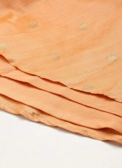 Peach Art Silk Jacquard Pleated Yoke Gown Wedding Wear -Indo Clothing Shop Peach Art Silk Jacquard Pleated Yoke Gown IWBS02212540 rrc4