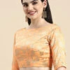 Peach Brocade Blouse Festive Wear Wedding Wear
