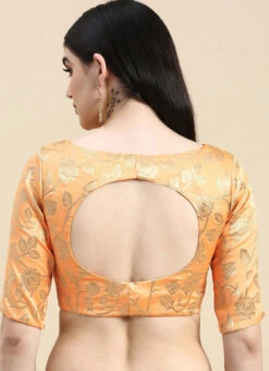 Peach Brocade Blouse Festive Wear 13 Peach Brocade Blouse Festive Wear -Indo Clothing Shop Peach Brocade Blouse BLBS02210831 rrc2