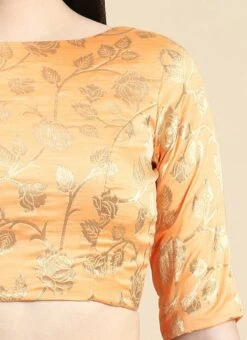 Peach Brocade Blouse Festive Wear Wedding Wear -Indo Clothing Shop Peach Brocade Blouse BLBS02210831 rrc3 1