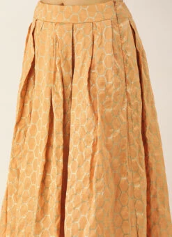 Peach Brocade Box Pleated Skirt Festive Wear -Indo Clothing Shop Peach Brocade Box Pleated Skirt WBBS02012679 rrc1