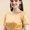 Peach Brocade Half Sleeve Blouse Festive Wear Wedding Wear