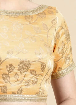 Peach Brocade Half Sleeve Blouse Festive Wear -Indo Clothing Shop Peach Brocade Half Sleeve Blouse BLBS02210826 rrc3