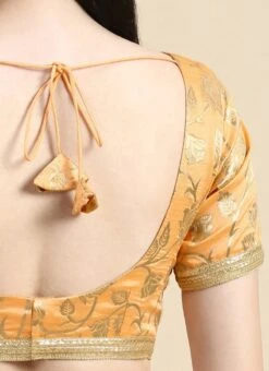 Peach Brocade Half Sleeve Blouse Festive Wear Wedding Wear 15 Peach Brocade Half Sleeve Blouse Festive Wear Wedding Wear -Indo Clothing Shop Peach Brocade Half Sleeve Blouse BLBS02210826 rrc4 1