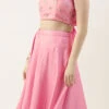 Skirt From Peach Embroidered N Pink Satin Skirt Set After Six Wear