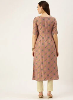Peach Foil Print N Beige Straight Pant Suit Festive Wear 11 Peach Foil Print N Beige Straight Pant Suit Festive Wear -Indo Clothing Shop Peach Foil Print N Beige Straight Pant Suit KSBS02111139 b