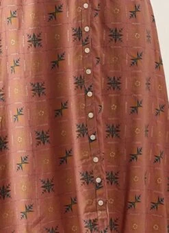 Peach Foil Printed A Line Dress Work Wear 15 Peach Foil Printed A Line Dress Work Wear -Indo Clothing Shop Peach Foil Printed A line Dress DRBS02111070 rrc4