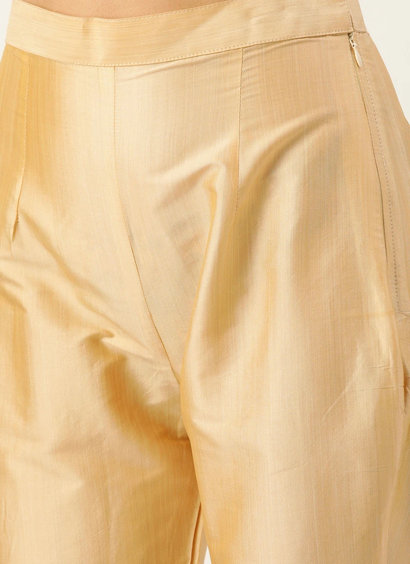 Peach Foil Printed Rayon Calf Length Kurta Set After Six Wear 6 Peach Foil Printed Rayon Calf Length Kurta Set After Six Wear - Image 6