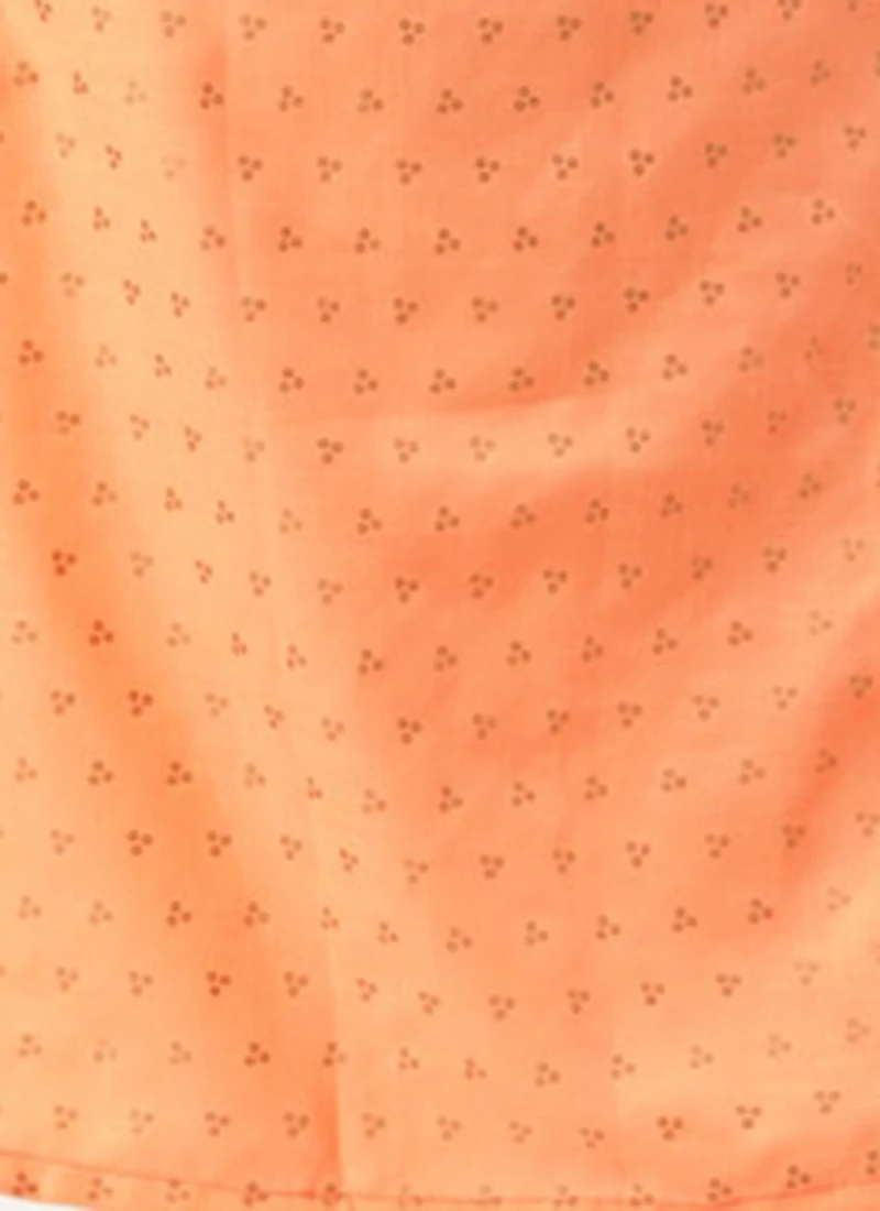 Peach Foil Printed Rayon Calf Length Kurta Set After Six Wear 8 Peach Foil Printed Rayon Calf Length Kurta Set After Six Wear - Image 8