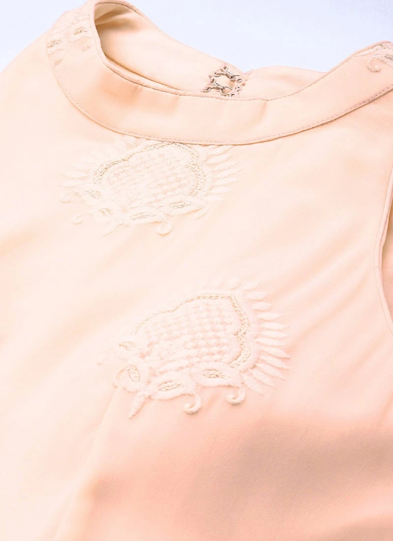 Peach Georgette Embroidered Dress Festive Wear 5 Peach Georgette Embroidered Dress Festive Wear - Image 5