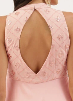 Peach Georgette Embroidered Gown Festive Wear 13 Peach Georgette Embroidered Gown Festive Wear -Indo Clothing Shop Peach Georgette Embroidered Gown IWBS02206270 rrc2