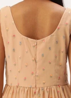 Peach Georgette Embroidered Maxi Dress Festive Wear -Indo Clothing Shop Peach Georgette Embroidered Maxi Dress DRBS02210901 rrc2