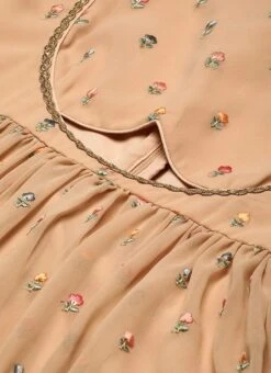 Peach Georgette Embroidered Maxi Dress Festive Wear -Indo Clothing Shop Peach Georgette Embroidered Maxi Dress DRBS02210901 rrc3