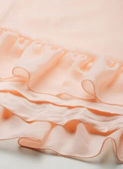 Peach Georgette Half Circular N Gathered Skirt Party Wear -Indo Clothing Shop Peach Georgette Half Circular N Gathered Skirt WBBS02306397 rrc3