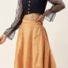 Skirt From Peach Jacquard N Navy Blue Art Silk Skirt Set After Six Wear