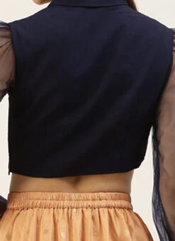 Skirt From Peach Jacquard N Navy Blue Art Silk Skirt Set After Six Wear -Indo Clothing Shop Peach Jacquard N Navy Blue Art Silk Skirt Set IWBS02212526 rrc2