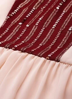 Peach N Maroon Embroidered Gathered Dress Festive Wear -Indo Clothing Shop Peach N Maroon Embroidered Gathered Dress DRBS02110983 rrc3