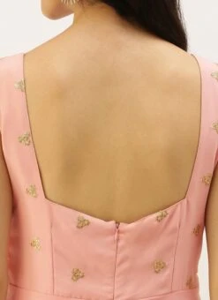 Peach N Pink Embroidered Dress Party Wear 13 Peach N Pink Embroidered Dress Party Wear -Indo Clothing Shop Peach N Pink Embroidered Dress DRBS02206265 rrc2