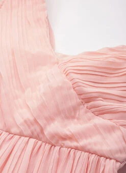 Peach Pleated Georgette Gown N Embroidered Jacket Party Wear -Indo Clothing Shop Peach Pleated Georgette Gown N Embroidered Jacket IWBS02304051 rrc1