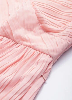 Peach Pleated Georgette Gown N Embroidered Jacket Party Wear -Indo Clothing Shop Peach Pleated Georgette Gown N Embroidered Jacket IWBS02304051 rrc3