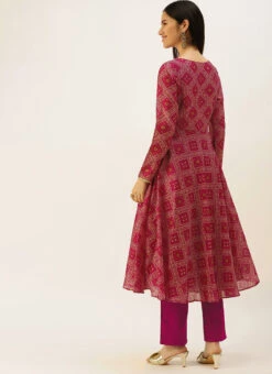 Pink Art Silk Digital Fabric Kruta Set Festive Wear -Indo Clothing Shop Pink Art Silk Digital Fabric Kruta Set KSBS02205906 b