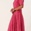 Pink Bandhani Printed Angarkha Gown Festive Wear