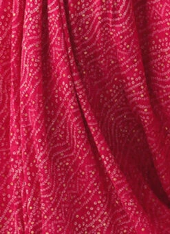 Dupatta From Pink Bandhani Printed Rayon Gown With Dupatta Set After Six Wear -Indo Clothing Shop Pink Bandhani Printed Rayon Gown With Dupatta Set IWBS02302293 rrc4