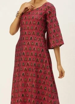Pink Chanderi Art Silk Dress After Six Wear