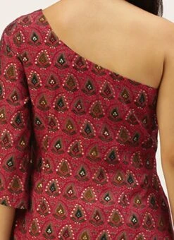 Pink Chanderi Art Silk Dress After Six Wear -Indo Clothing Shop Pink Chanderi Art Silk Dress DRBS02206247 rrc2