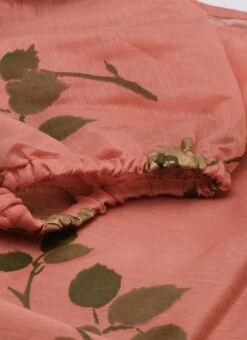 Pink Chanderi Silk Puff Sleeve Dress Festive Wear 14 Pink Chanderi Silk Puff Sleeve Dress Festive Wear -Indo Clothing Shop Pink Chanderi Silk Puff Sleeve Dress DRBS02012714 rrc3