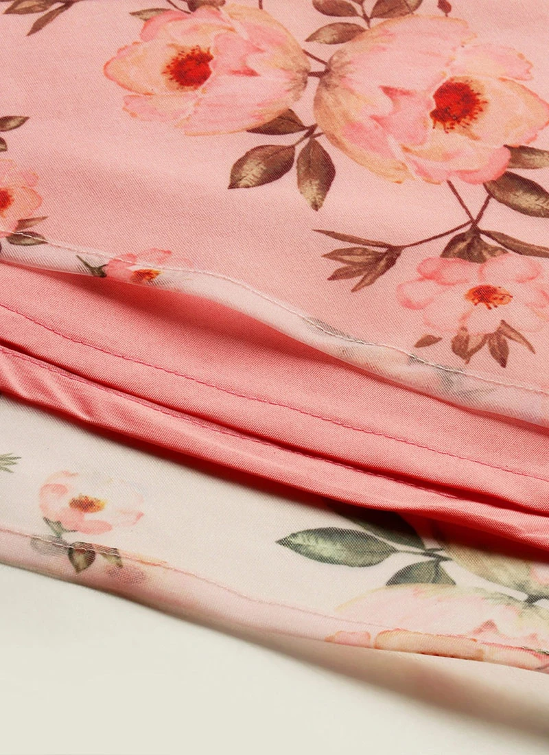 Pink Digital Printed Organza Knee Length Dress After Six Wear 7 Pink Digital Printed Organza Knee Length Dress After Six Wear - Image 7