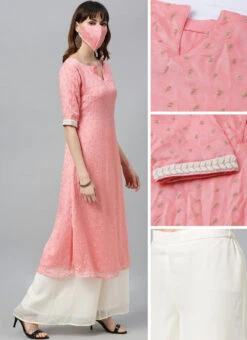 Pink Embroidered Calf Length Kurta Set After Six Wear 10 Pink Embroidered Calf Length Kurta Set After Six Wear -Indo Clothing Shop Pink Embroidered Calf Length Kurta Set KSBS02007262 gl