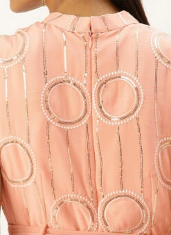 Pink Embroidered Collar Neck Jumpsuit Festive Wear 13 Pink Embroidered Collar Neck Jumpsuit Festive Wear -Indo Clothing Shop Pink Embroidered Collar Neck Jumpsuit DRBS02201256 rrc2