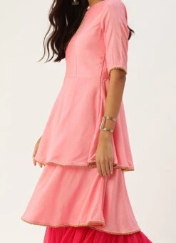 Pink Embroidered Gharara Set Festive Wear