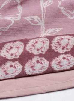 Pink Foil Print Chinnon Pleated Yoke Dress Festive Wear -Indo Clothing Shop Pink Foil Print Chinnon Pleated Yoke Dress DRBS02111123 rrc4