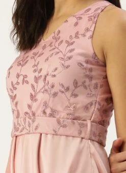 Pink Foil Printed Asymmetric Dress Festive Wear 12 Pink Foil Printed Asymmetric Dress Festive Wear -Indo Clothing Shop Pink Foil Printed Asymmetric Dress DRBS02209720 rrc1