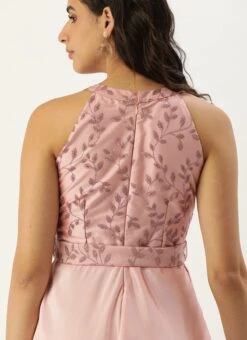 Pink Foil Printed Asymmetric Dress Festive Wear 13 Pink Foil Printed Asymmetric Dress Festive Wear -Indo Clothing Shop Pink Foil Printed Asymmetric Dress DRBS02209720 rrc2