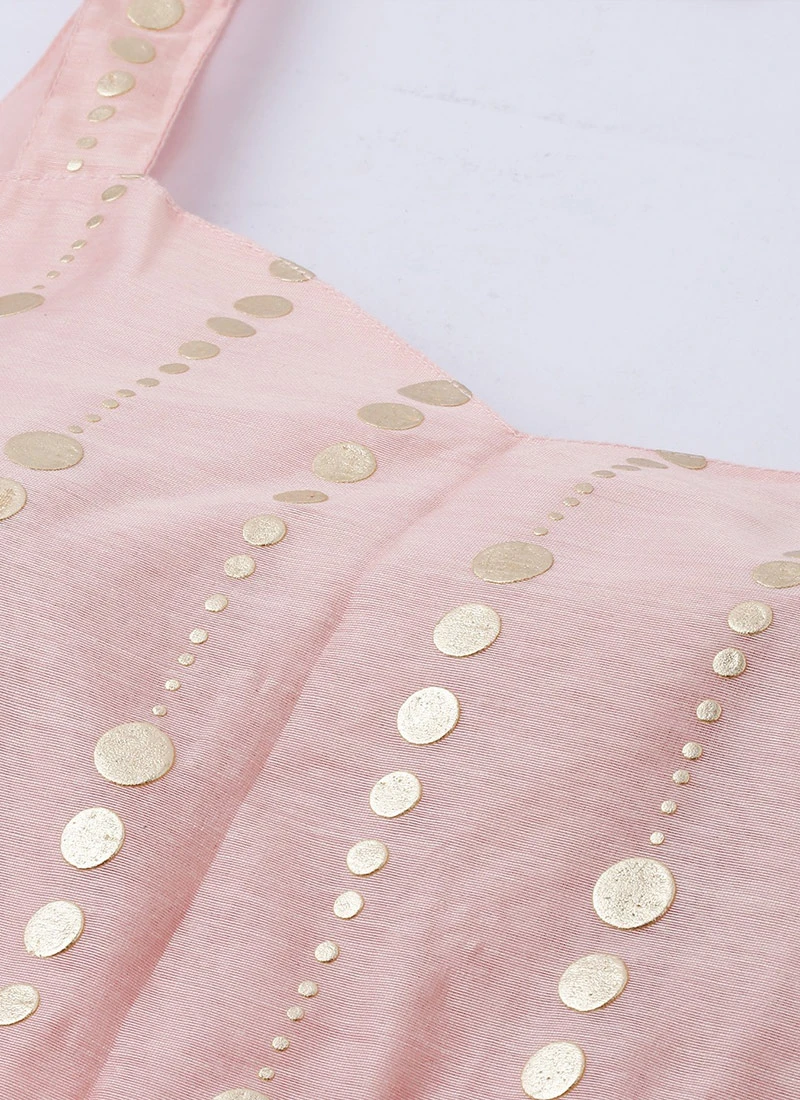 Pink Foil Printed N Blue Georgette Kurta Sets Festive Wear 5 Pink Foil Printed N Blue Georgette Kurta Sets Festive Wear - Image 5