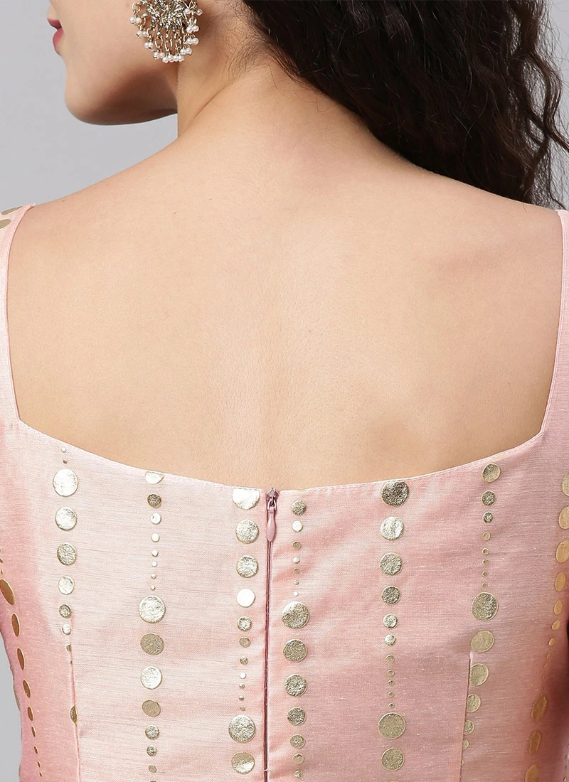 Pink Foil Printed N Blue Georgette Kurta Sets Festive Wear 6 Pink Foil Printed N Blue Georgette Kurta Sets Festive Wear - Image 6