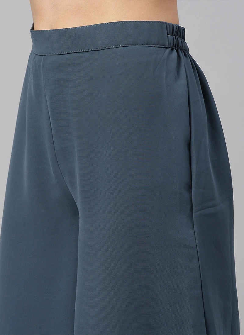 Pink Foil Printed N Blue Georgette Kurta Sets Festive Wear 7 Pink Foil Printed N Blue Georgette Kurta Sets Festive Wear - Image 7